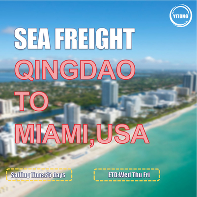 35 Days China To USA Sea Freight Forwarders From Qingdao To Miami Port To Port
