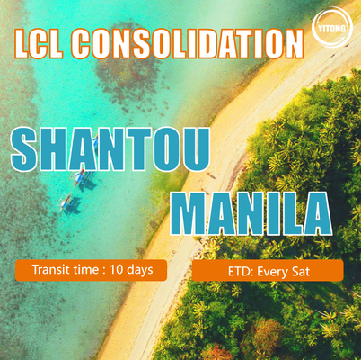 Sea Freight Shipping Agent LCL Freight Logistics Shipping From Shantou To Philippines